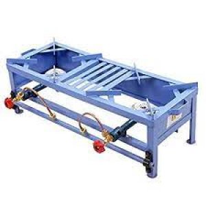 Double burner iron bhatti with 2 meter Gas Stove
