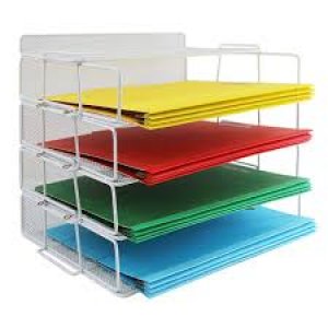 Plastic 2 Pieces Medium Size Stationary Office Tray, File Tray